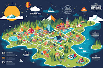 design vector map in illustrator for your event or festival