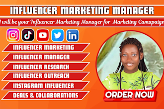 be your influencer manager for influencer marketing campaign research outreach