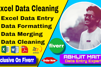 clean, format, merge, split excel data