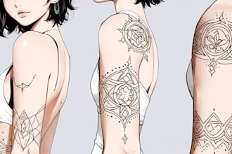 create small, minimalistic, ornamental fine line tattoo