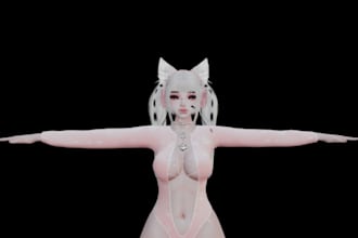 create custom 3d model for vrchat, vrc avatar, vtuber model, vr character vr avi