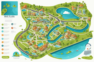 design a map or a site plan vector illustration
