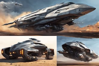 create scifi vehicle design and spaceship concept art