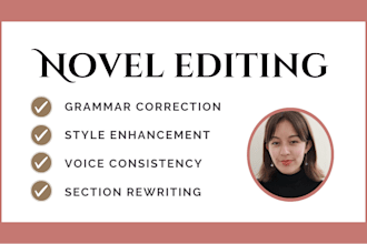 expertly edit and proofread your novel or manuscript
