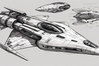 design a spaceship, sci fi, vehicle illustration and sci fi art