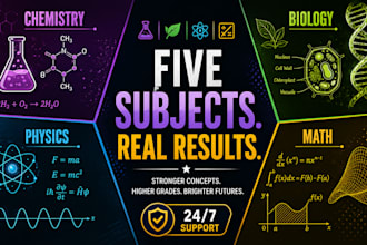help in chemistry physics math statistics and biology assignments projects
