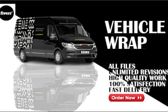 design eye catchy vehicle wrap,racing car,van,boat,bike,truck wrap for you