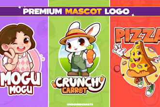 create a cute kawaii cartoon mascot logo and character