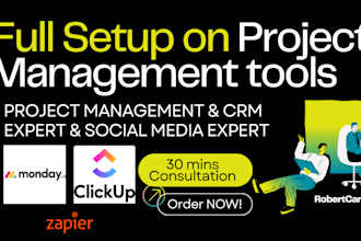 clickup monday crm project management pro task automations zapier slack airtable