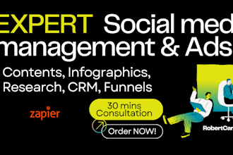 do real estate insurance ecommerce sport social media management ads, funnel crm