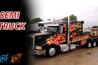 design semi truck, food trailer and caravan wrap for you