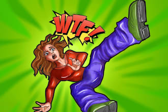 create cartoon comic and character in new yorker style