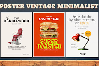 create a vintage poster design for your brand, product or ad