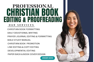 do christian book editing, proofreading and formatting and cover design