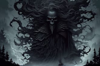 create dark art illustration