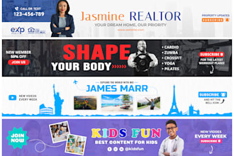 design professional youtube banner or channel art