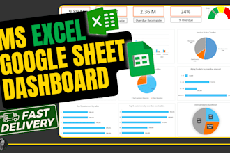 design custom excel dashboards and data visualizations