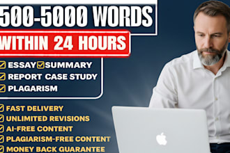 do essay writing, articles, reports, research and summary