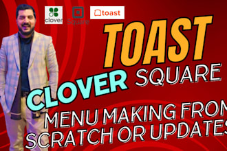make menus on toast, clover and square