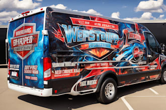 design a custom vehicle wrap, cars, pickups, trailers, etc