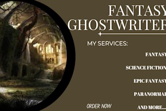 be fantasy ghostwriter, science fiction ghostwriter, do editing, rewriting