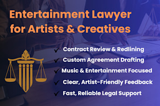 draft, review entertainment agreements and contracts