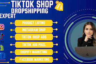 setup tiktok ads, fb and ig ads for tiktok shop and facebook shop