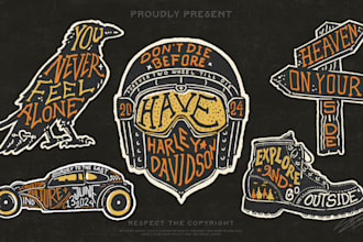 draw vintage illustrative typography