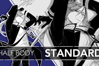 do sketch or manga style artwork of any character
