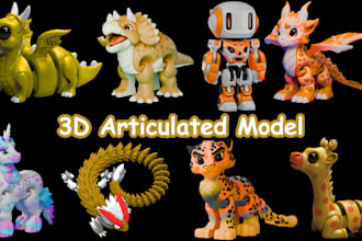 3d flexi model articulated model 3d bjd 3d toy articulated doll for 3d printing