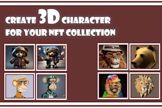 design unique 3d nft art for nft marketplaces