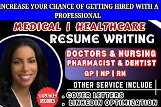 write ats resume for nurses, doctors, midwives, medical coder, clinical, rn, np