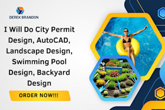 do city permit design, autocad, landscape, swimming pool, backyard design