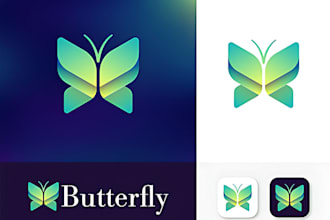 design modern and luxury butterfly logo