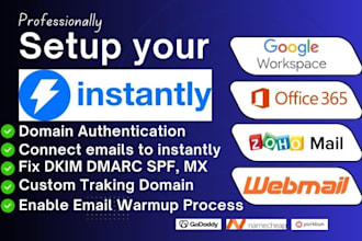 professionally setup instantly ai for email warm up and cold email outreach