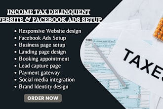 design income tax delinquent website debt settlement debt relief tax advisor ads