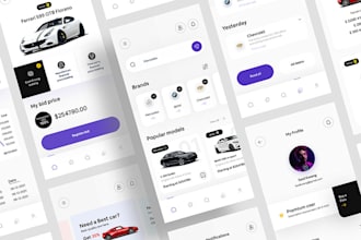 develop auction app, car auction app, auction website, car rental app
