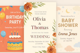 create digital invites for weddings, birthdays, and more