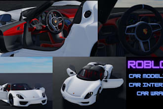 design 3d roblox car, roblox vehicle, roblox bike for your roblox game