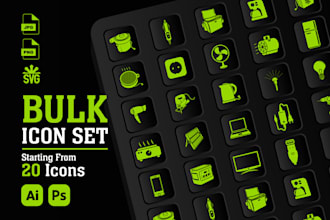 create custom hand drawn web icon set