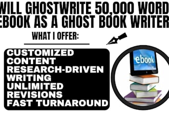 ghostwrite 50,000 words ebook as a ghost book writer