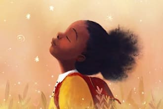 draw african american children story book illustration