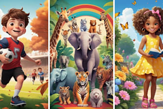 illustrate 3d children story illustration, children story, book illustration