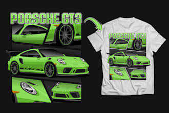 custom car illustration for t shirt with unique automotive designs