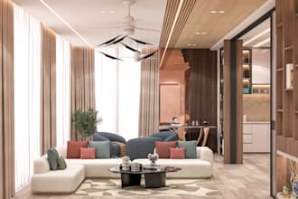 do complete apartment interior design and 3d visualization