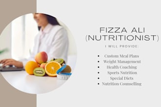 be yours speciallized nutritionist providing meal plans