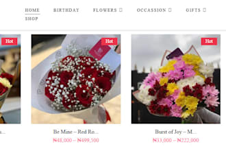 design 7 figure flower shopify bouquet store florist store garden website
