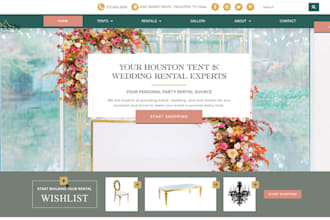 design party rental website, photo booth website, event rental website