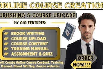 create online course content, course curriculum, training manual, ebook writing