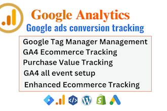setup google analytics 4, ga4 ecommerce tracking, ads conversion tracking , GTM
